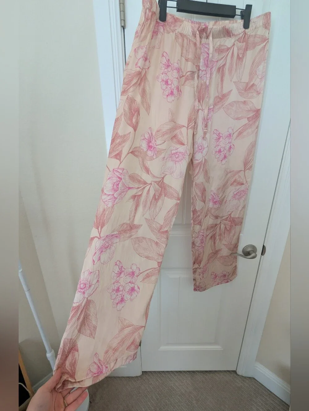 Silk Linvosges Floral Pajama Set - Blush Pink L